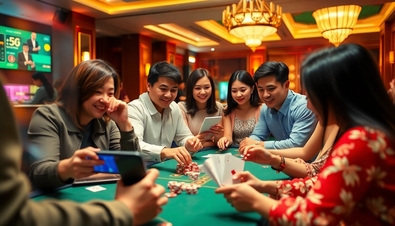 Engaging online gambling scene at vvvwin88.live with players enjoying Tài Xỉu and Baccarat games.
