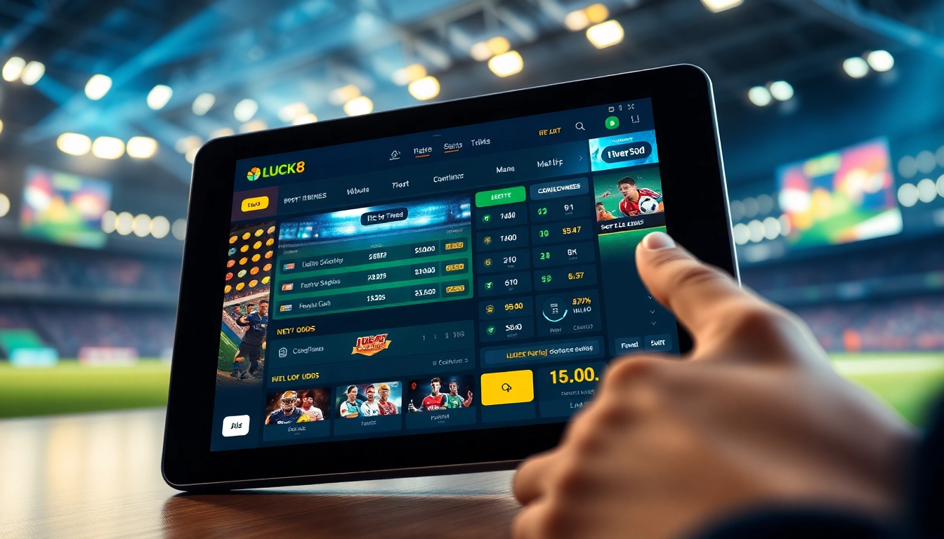 Interactive online betting experience at luck8win.live showcasing dynamic sports graphics and engaging design.